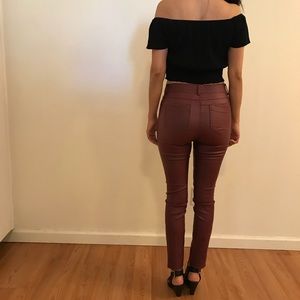 Burgundy Coated Skinnies
